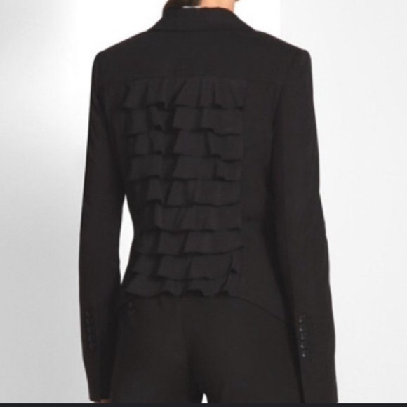 BCBGMaxAzria Jackets & Blazers - BCBG MaxAzria  Sheer Ruffle Back Cropped Blazer Size XS